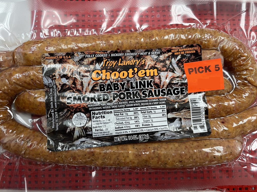 Troy Landry's Choot'em Baby Link Smoked Pork Sausage Kingsland Meats